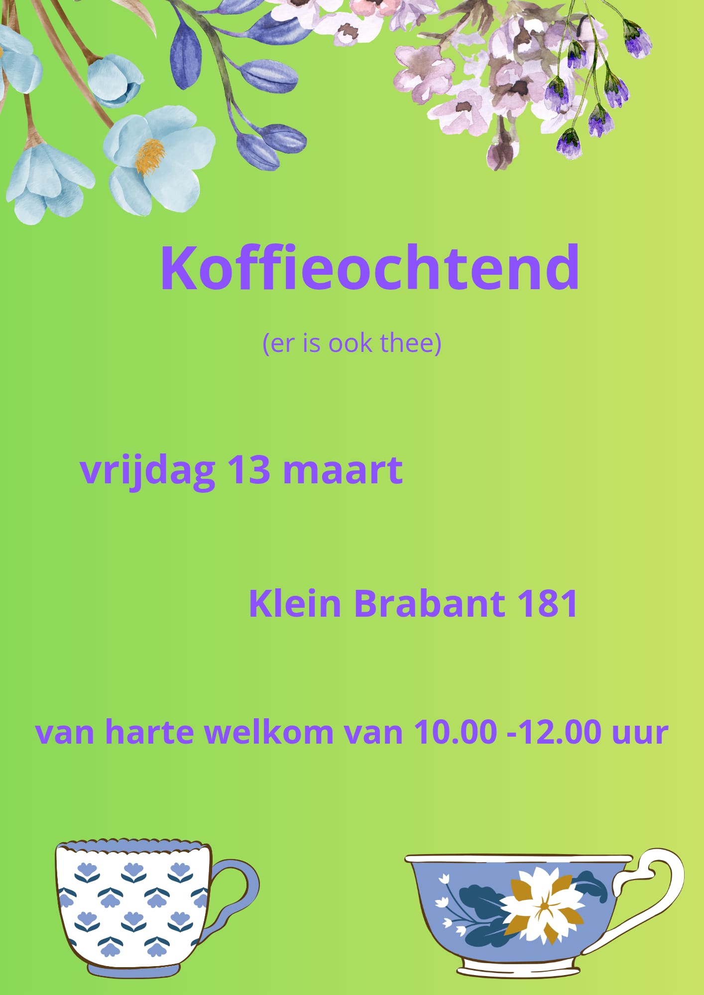 Koffie ochtend 13 maart 2026