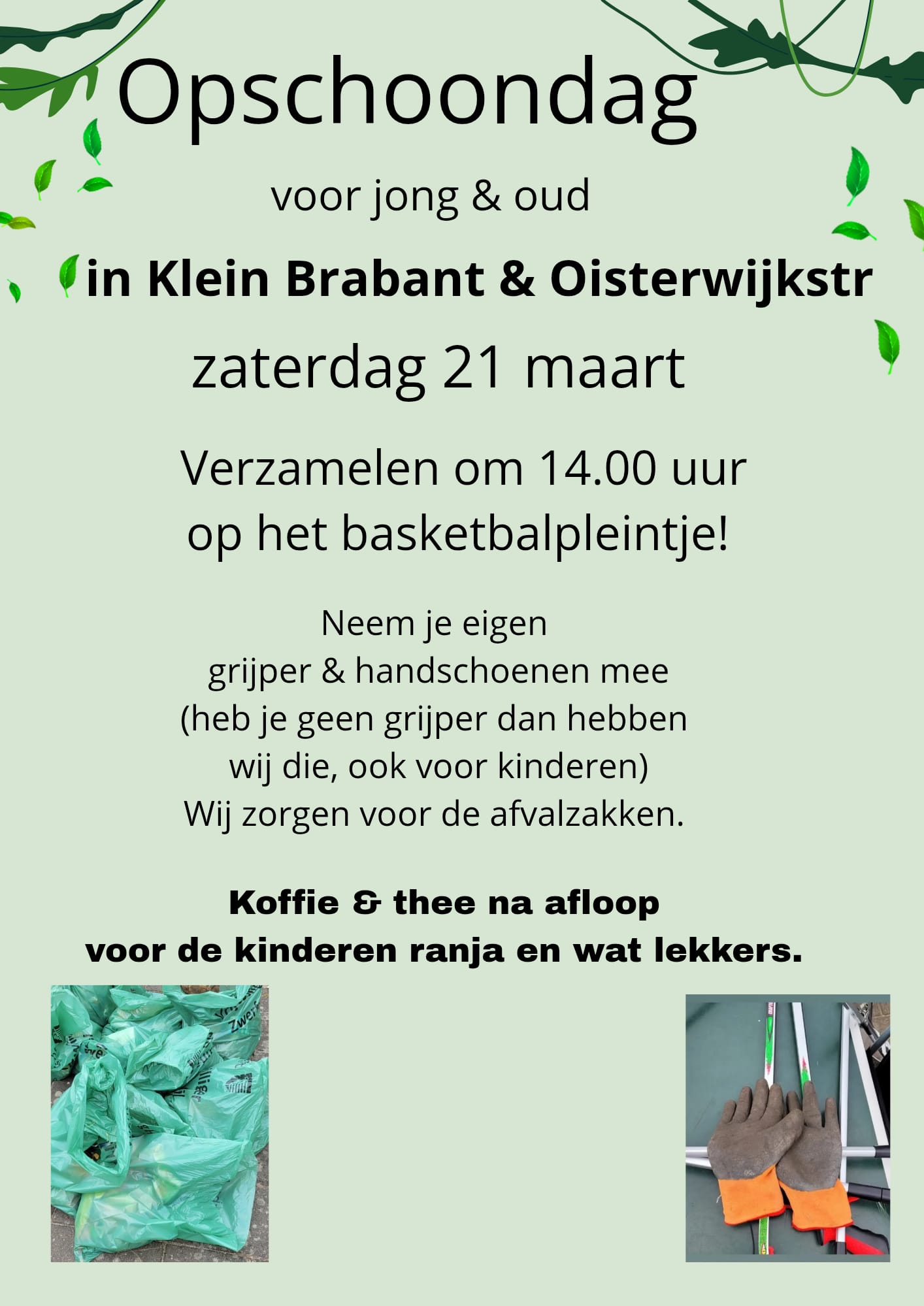 Opschoondag Klein Brabant 21 maart 26